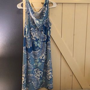 Paisley style dress with scoop neck